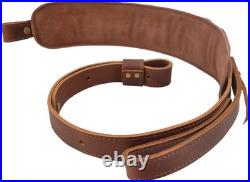 Top-Grain Leather Ammo Holder Rifle Shotgun Sling, Adjustable Hunting Gun Strap