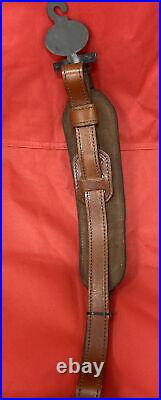 Torel Brown Leather Rifle Sling 1 Inch Padded Embossed Deer Scene New