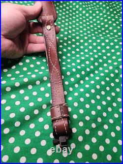 Torel Cowhide White Stitched Padded Suede Backed Rifle Sling With Swivels