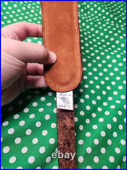 Torel Cowhide White Stitched Padded Suede Backed Rifle Sling With Swivels