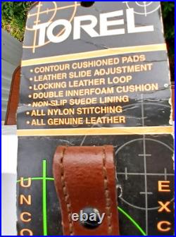 Torel Deluxe Leather Rifle Sling 8502058 Camo Woods Padded Unused In Pkg