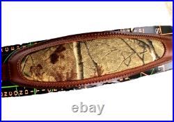 Torel Deluxe Leather Rifle Sling 8502058 Camo Woods Padded Unused In Pkg