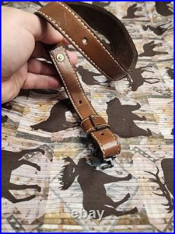 Torel Suede Leather White Stitched Suede Backed Rifle Sling With Swivels