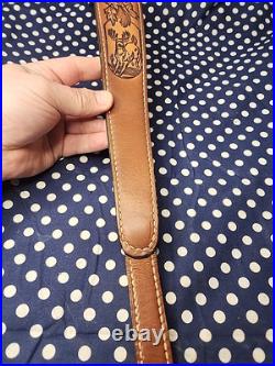 Torel Thomco Tooled Whitetail Acorn White St. Leather Rifle Sling Suede Backed