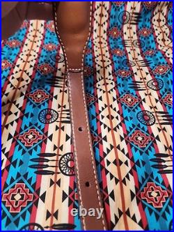Torel Tooled Leather White Stitched Suede Backed Rifle Sling With Swivels