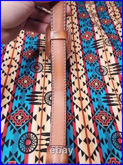 Torel Tooled Stitched Bear Mount Scene Leather Padded Rifle Sling Suede Backed