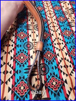 Torel Tooled Stitched Bear Mount Scene Leather Padded Rifle Sling Suede Backed
