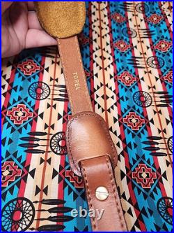 Torel Tooled Stitched Bear Mount Scene Leather Padded Rifle Sling Suede Backed