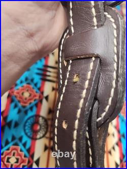 Torel Tooled White Stitched Leather Padded Two Toned Rifle Sling Suede Backed