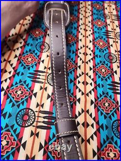 Torel Tooled White Stitched Leather Padded Two Toned Rifle Sling Suede Backed
