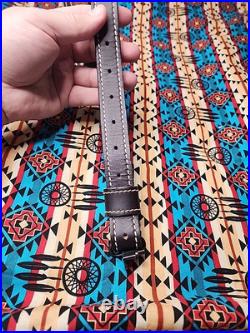 Torel Tooled White Stitched Leather Padded Two Toned Rifle Sling Suede Backed