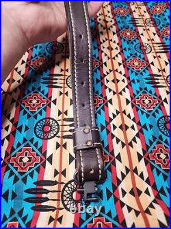 Torel Tooled White Stitched Leather Padded Two Toned Rifle Sling Suede Backed