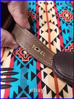 Torel Tooled White Stitched Leather Padded Two Toned Rifle Sling Suede Backed