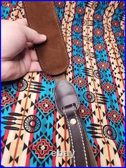 Torel Tooled White Stitched Leather Padded Two Toned Rifle Sling Suede Backed