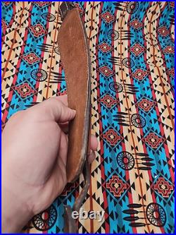Torel Tooled White Stitched Leather Padded Two Toned Rifle Sling Suede Backed