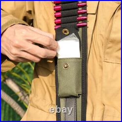 Tourbon 30-06/270 Rifle Sling Ammo Holder Pouch Finger Rest Strap Adjustable USA