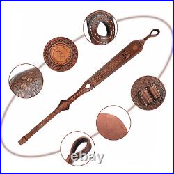Tourbon Hunting Leather No Drill Gun Sling Carry Strap + Rifle Stock Cover Set