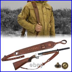 Tourbon Hunting Leather No Drill Gun Sling Carry Strap + Rifle Stock Cover Set