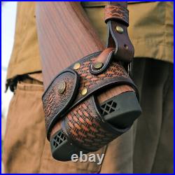 Tourbon Hunting Leather No Drill Gun Sling Carry Strap + Rifle Stock Cover Set