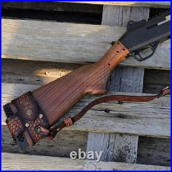 Tourbon Hunting Leather No Drill Gun Sling Carry Strap + Rifle Stock Cover Set