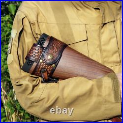 Tourbon Hunting Leather No Drill Gun Sling Carry Strap + Rifle Stock Cover Set