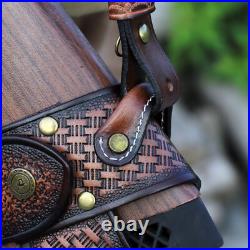 Tourbon Hunting Leather No Drill Gun Sling Carry Strap + Rifle Stock Cover Set