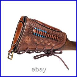 Tourbon Leather 1 Point Gun Sling Strap+Rifle Slip on Recoil Pad. 22lr Ammo Slot