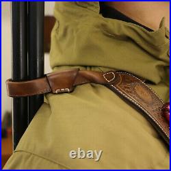 Tourbon Leather 30-06 Gun Sling Strap+Rifle Slip on Recoil Pad. 22lr Ammo Slot