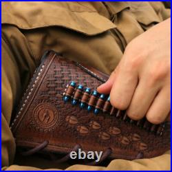 Tourbon Leather 30-06 Gun Sling Strap+ Rifle Slip on Recoil Pad. 22lr Ammo Slot