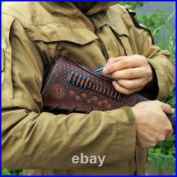 Tourbon Leather 30-06 Gun Sling Strap+Rifle Slip on Recoil Pad. 22lr Ammo Slot