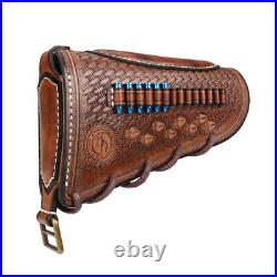 Tourbon Leather 30-06 Gun Sling Strap+Rifle Slip on Recoil Pad. 22lr Ammo Slot