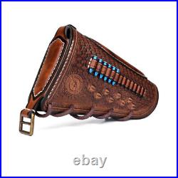 Tourbon Leather 30-06 Gun Sling Strap+Rifle Slip on Recoil Pad. 22lr Ammo Slot
