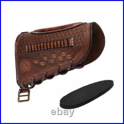 Tourbon Leather 30-06 Gun Sling Strap+ Rifle Slip on Recoil Pad. 22lr Ammo Slot