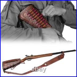 Tourbon Leather No Drill Gun Sling Strap+ Rifle Stock Cover Recoil Pad fit Henry