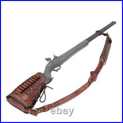 Tourbon Leather No Drill Gun Sling Strap+ Rifle Stock Cover Recoil Pad fit Henry