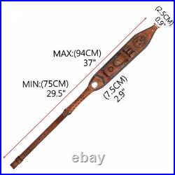 Tourbon Leather Rifle Sling Gun 3 Ammo Carry Strap withKnife Sheath Case+ Swivels