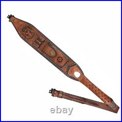 Tourbon Leather Rifle Sling Gun Ammo Carrying Strap withKnife Sheath Case+ Swivels Tourbon Leather Rifle Sling Gun Ammo Carrying Strap withKnife Sheath Case+ Swivels