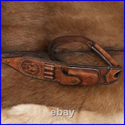 Tourbon Leather Rifle Sling Gun Ammo Carrying Strap withKnife Sheath Case+ Swivels Tourbon Leather Rifle Sling Gun Ammo Carrying Strap withKnife Sheath Case+ Swivels