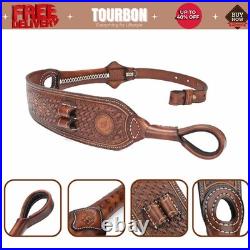 Tourbon Leather Rifle Sling Muzzleloading Ammo Strap Barrel Mounted No Swivels