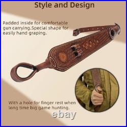 Tourbon Leather Rifle Sling Muzzleloading Ammo Strap Barrel Mounted No Swivels