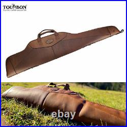 Tourbon Leather Rifle Soft Case Shot Gun Scoped Sling Bag Safe Carrying Storage