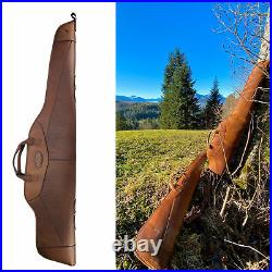 Tourbon Leather Rifle Soft Cases Shot Gun Scoped Sling Bag Safe Carrying Storage
