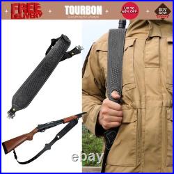 Tourbon Retro Black Leather Rifle Sling Gun Carry Strap Shooting+ 2 Pcs Swivels Tourbon Retro Black Leather Rifle Sling Gun Carry Strap Shooting+ 2 Pcs Swivels