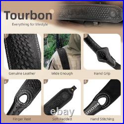 Tourbon Retro Black Leather Rifle Sling Gun Carry Strap Shooting+ 2 Pcs Swivels Tourbon Retro Black Leather Rifle Sling Gun Carry Strap Shooting+ 2 Pcs Swivels