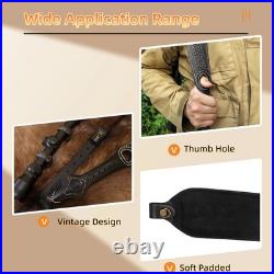 Tourbon Retro Black Leather Rifle Sling Gun Carry Strap Shooting+ 2 Pcs Swivels Tourbon Retro Black Leather Rifle Sling Gun Carry Strap Shooting+ 2 Pcs Swivels