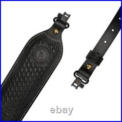Tourbon Retro Black Leather Rifle Sling Gun Carry Strap Shooting+ 2 Pcs Swivels Tourbon Retro Black Leather Rifle Sling Gun Carry Strap Shooting+ 2 Pcs Swivels