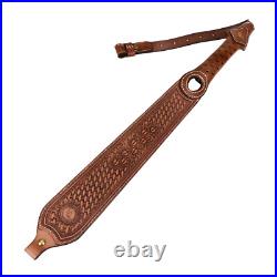 Tourbon Retro Leather Rifle Sling Gun Carry Strap Finger Rest Hunting Adjustable Tourbon Retro Leather Rifle Sling Gun Carry Strap Finger Rest Hunting Adjustable