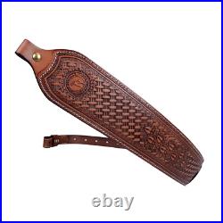 Tourbon Retro Leather Rifle Sling Gun Carry Strap Finger Rest Hunting Adjustable Tourbon Retro Leather Rifle Sling Gun Carry Strap Finger Rest Hunting Adjustable