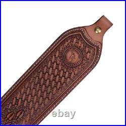 Tourbon Retro Leather Rifle Sling Gun Carry Strap Finger Rest Hunting Adjustable Tourbon Retro Leather Rifle Sling Gun Carry Strap Finger Rest Hunting Adjustable