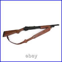 Tourbon Retro Leather Rifle Sling Gun Carry Strap Shooting Rest + Swivels Studs